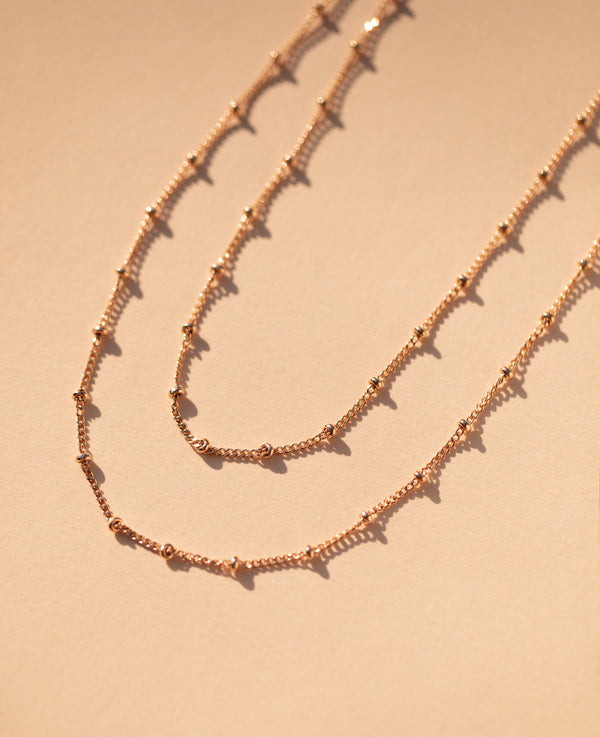 Double Strand Necklace Rose Gold
