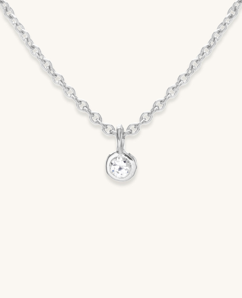 Sapphire Droplet Necklace Silver