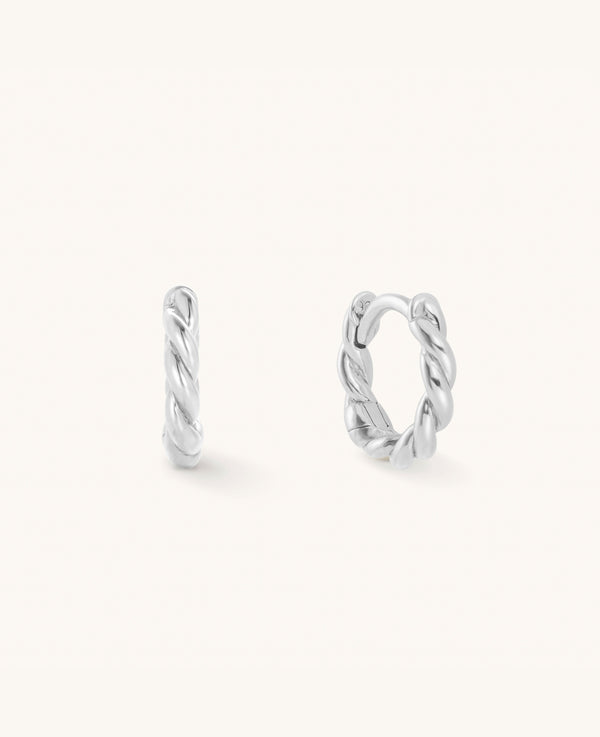 Small Twist Hoops Silver