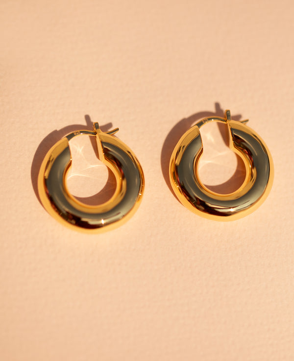 Chunky Tube Hoops Gold