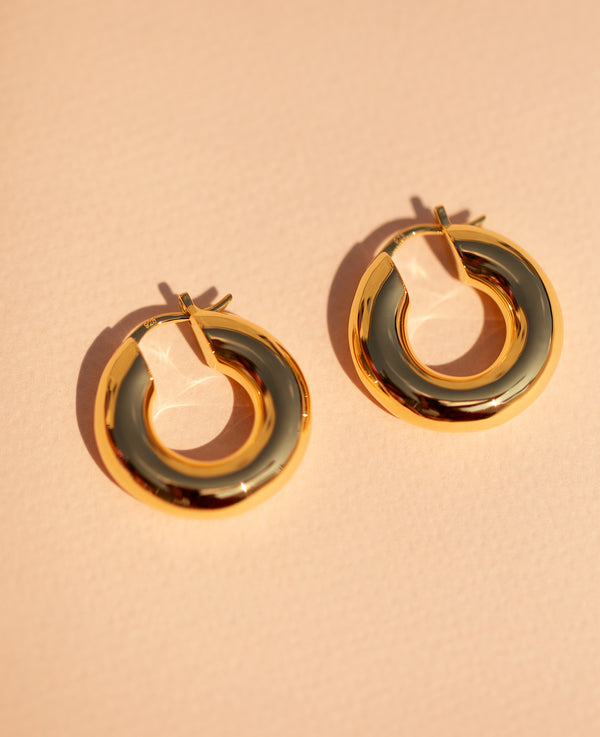 Chunky Tube Hoops Gold