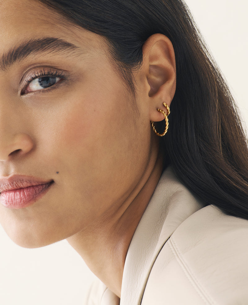 (Pre-Order) Large Twist Hoops Gold