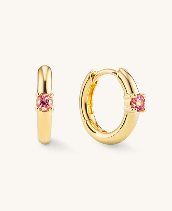 Tourmaline Twinkle Mini Hoops Gold