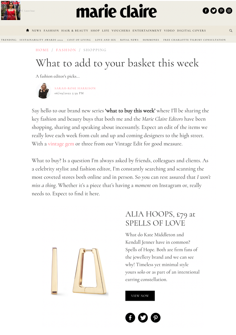 What to add to your basket this week - Alia Hoops
