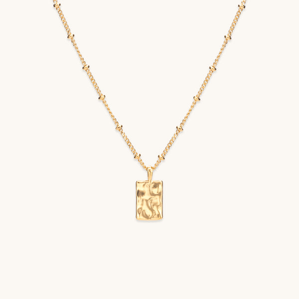 Engravable Mini Initial Notebook Necklace Gold