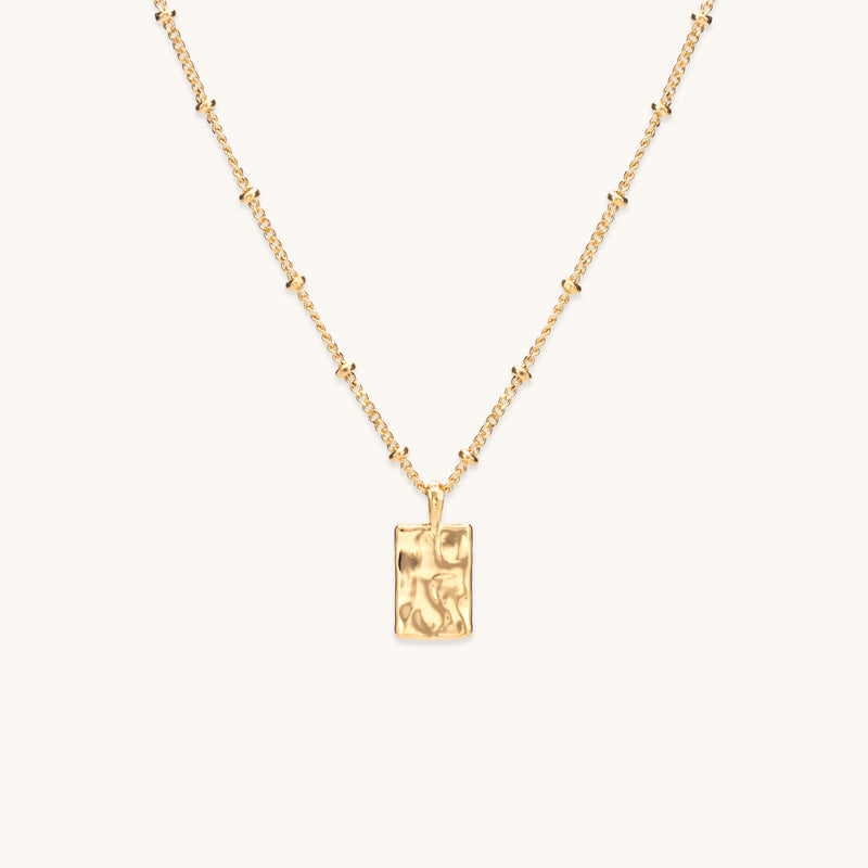 Engravable Mini Initial Notebook Necklace Gold
