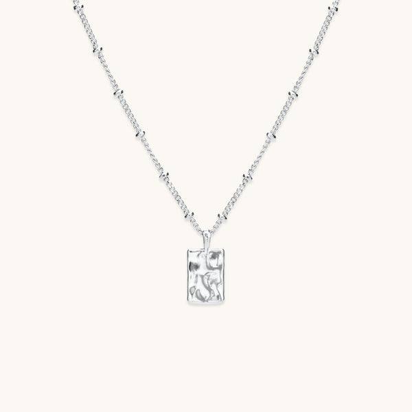 Engravable Mini Initial Notebook Necklace Silver