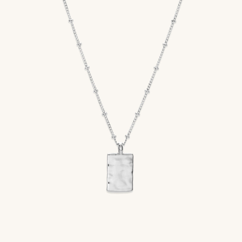 Engravable Notebook Necklace Silver