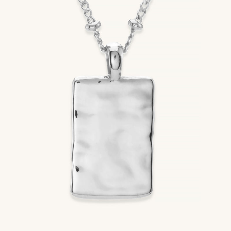 Engravable Notebook Necklace Silver